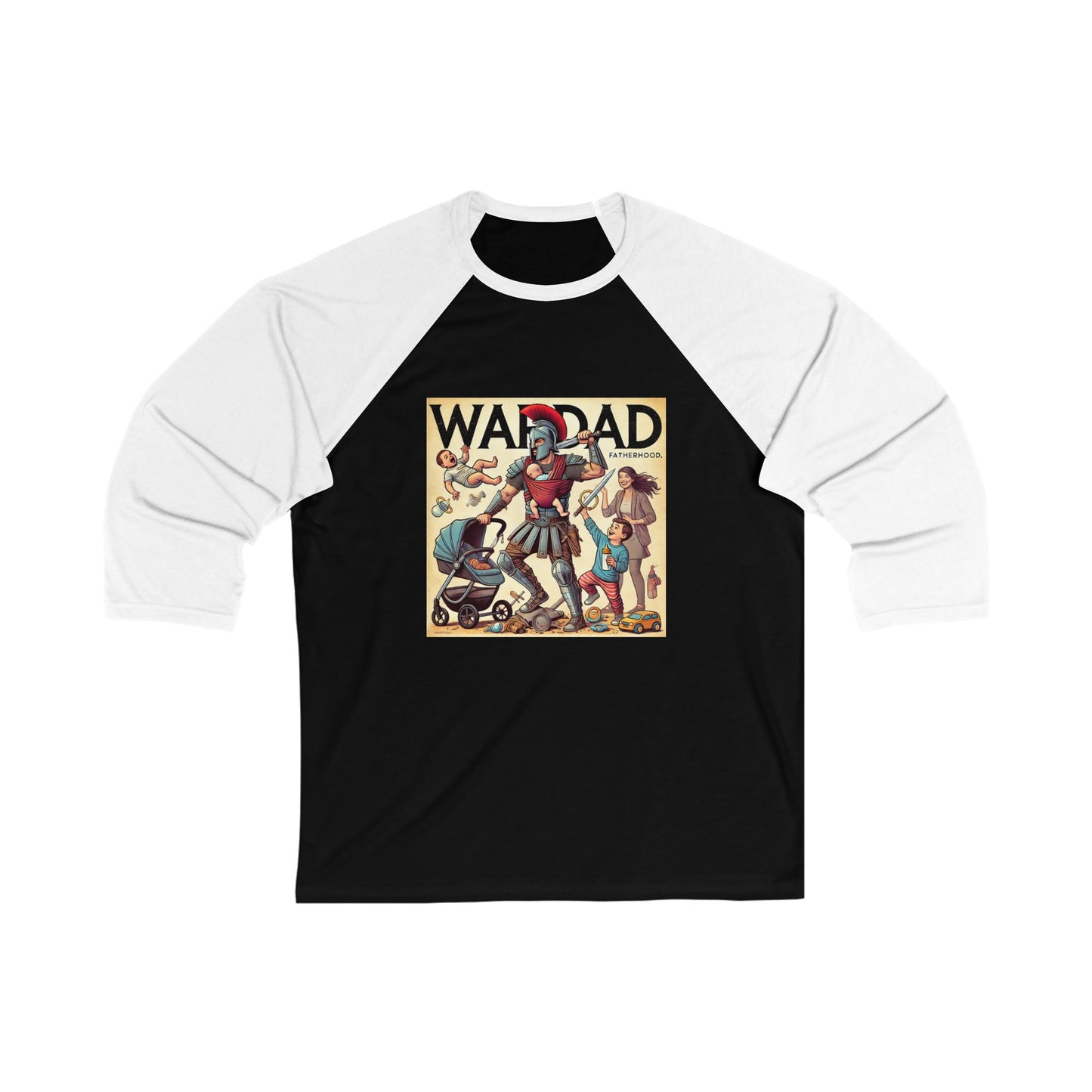 🔥 WarDad 3/4 Sleeve Baseball Tee – Comic Edition 🔥