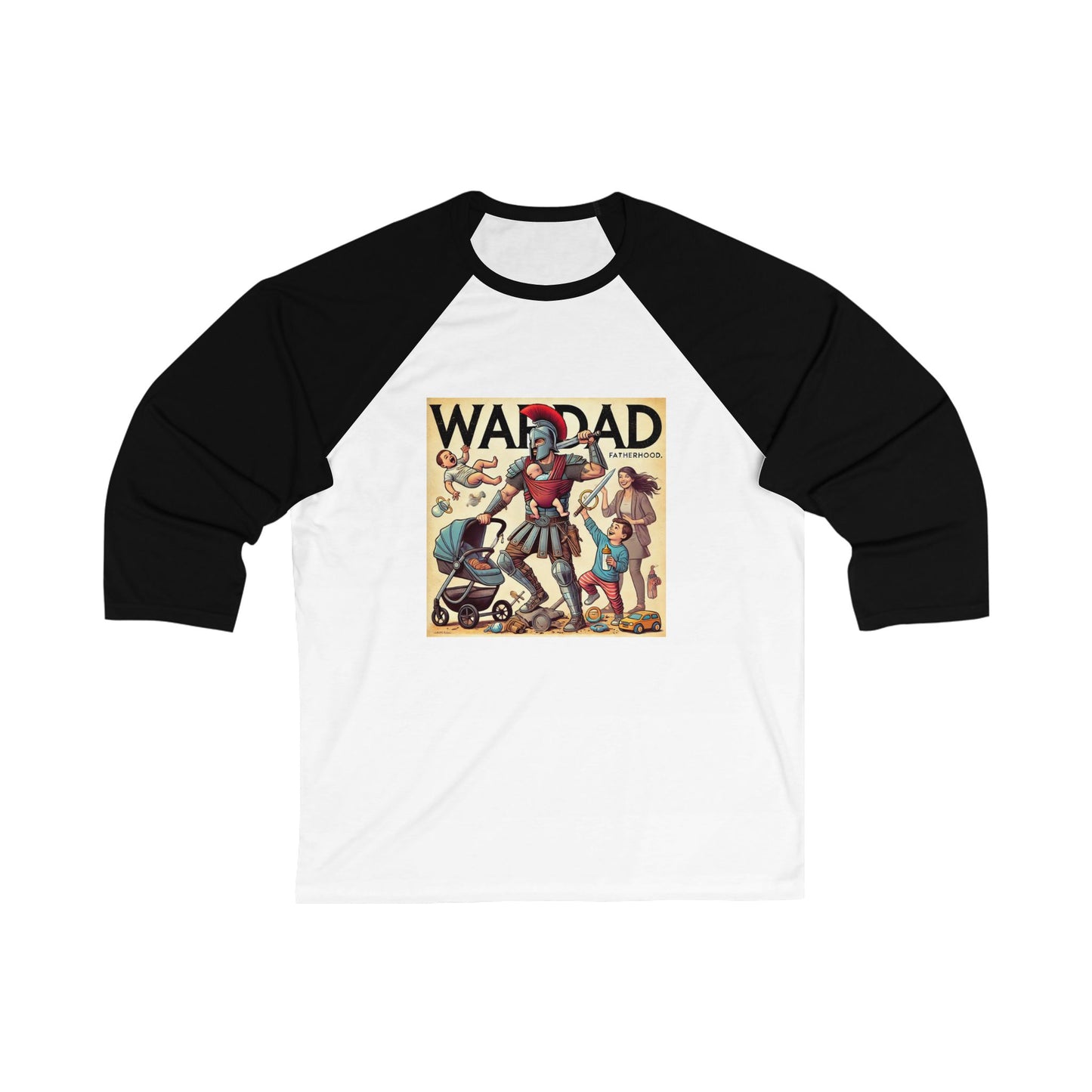 🔥 WarDad 3/4 Sleeve Baseball Tee – Comic Edition 🔥