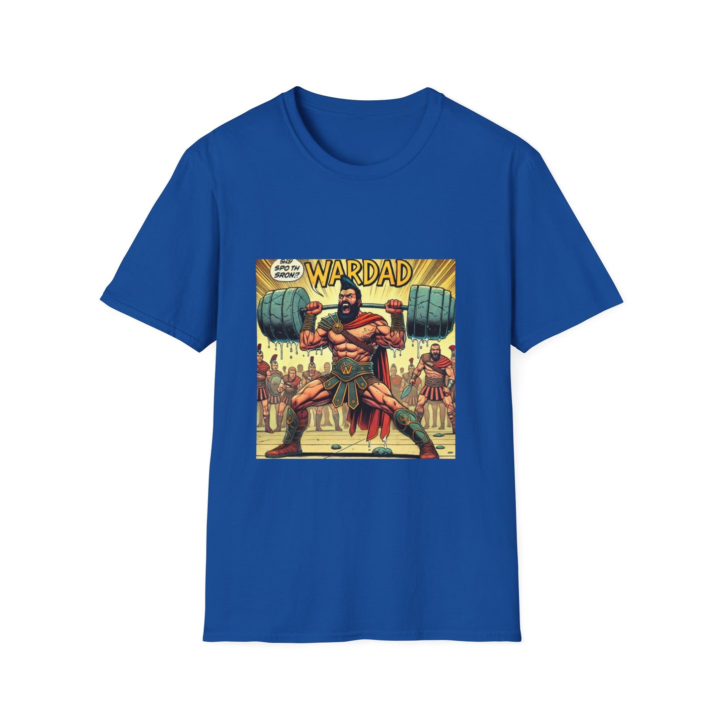 WARRIOR DAD Comic T-Shirt - Unisex Softstyle Tee for Super Dads