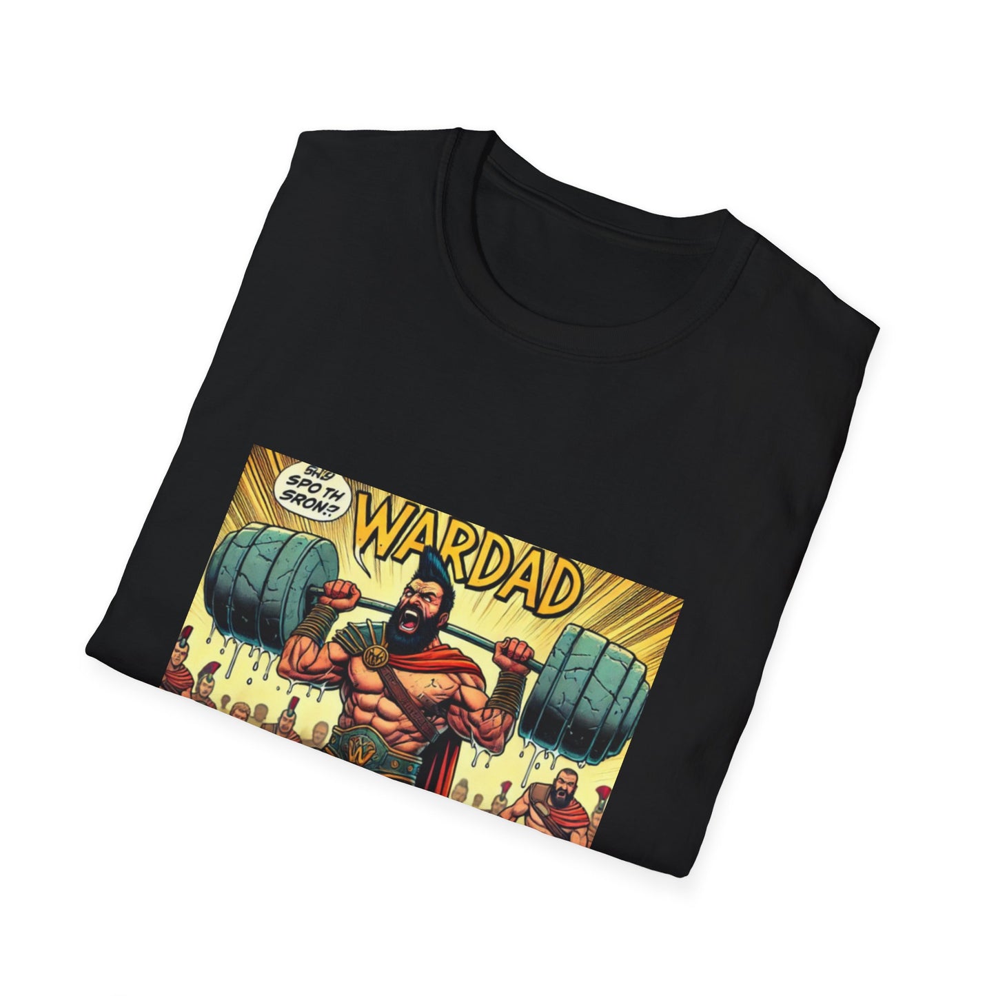 WARRIOR DAD Comic T-Shirt - Unisex Softstyle Tee for Super Dads