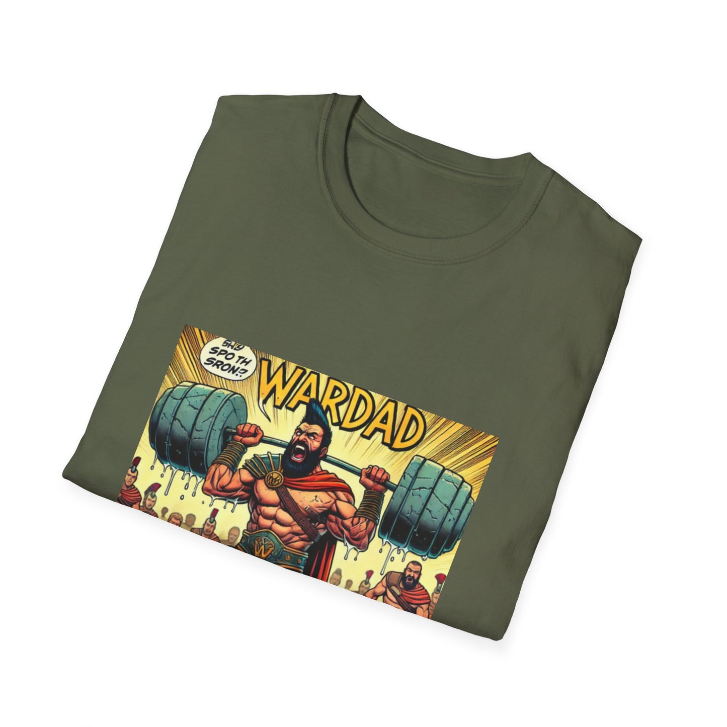 WARRIOR DAD Comic T-Shirt - Unisex Softstyle Tee for Super Dads