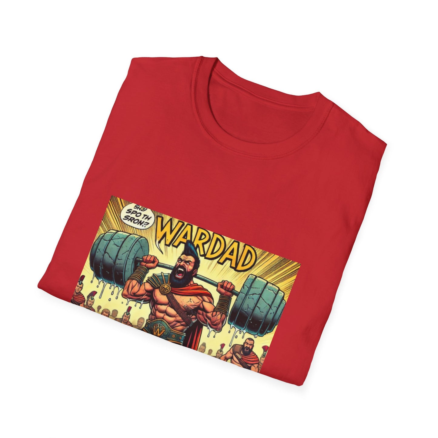 WARRIOR DAD Comic T-Shirt - Unisex Softstyle Tee for Super Dads