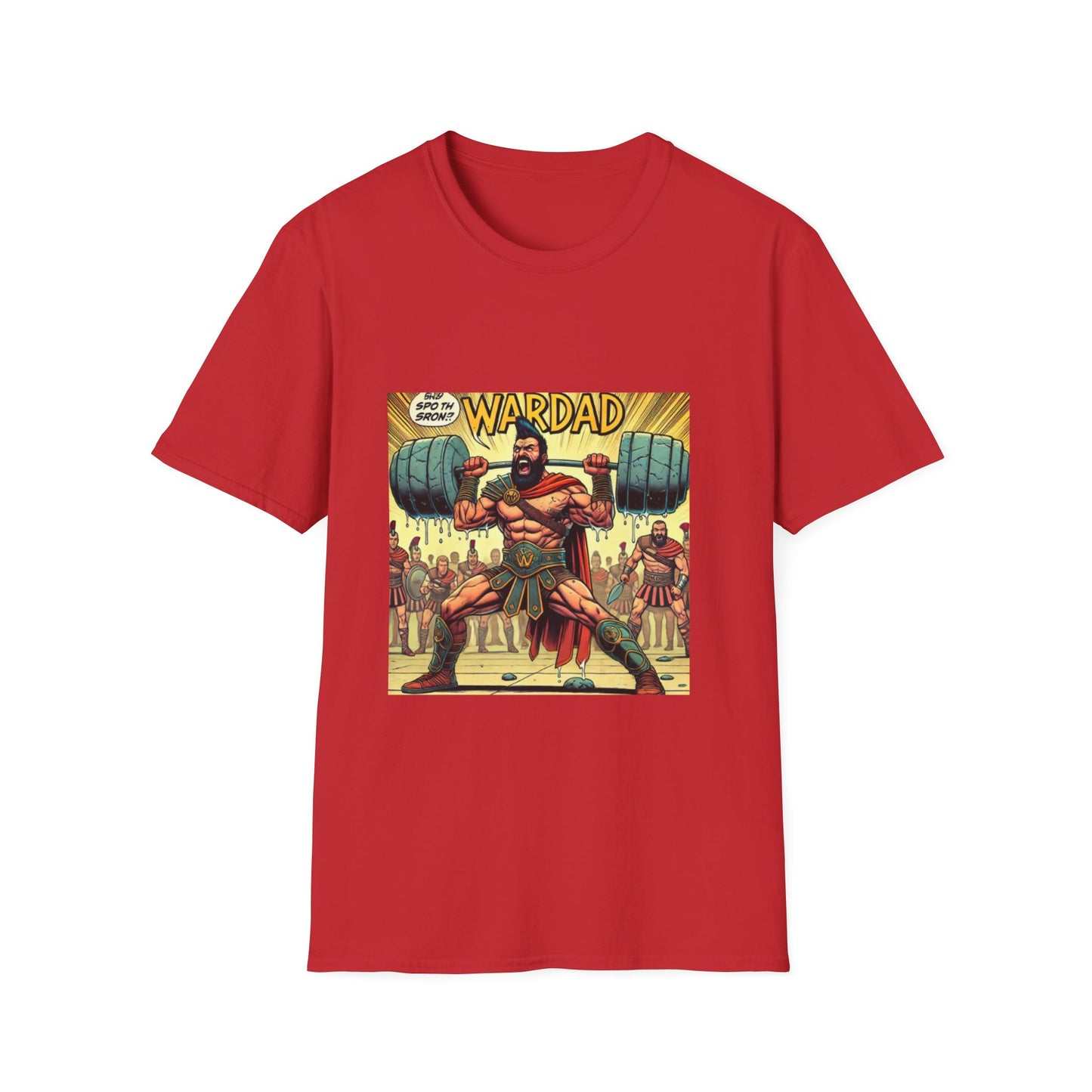 WARRIOR DAD Comic T-Shirt - Unisex Softstyle Tee for Super Dads