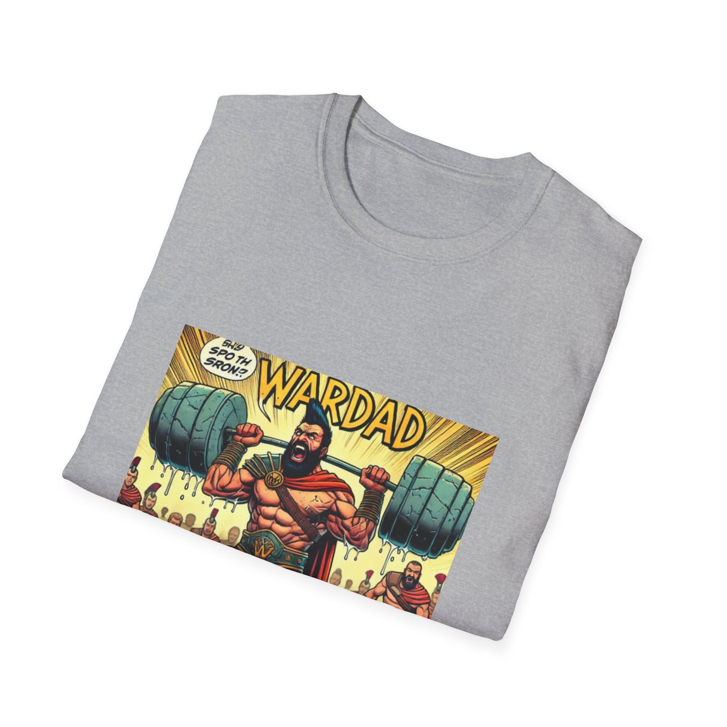 WARRIOR DAD Comic T-Shirt - Unisex Softstyle Tee for Super Dads