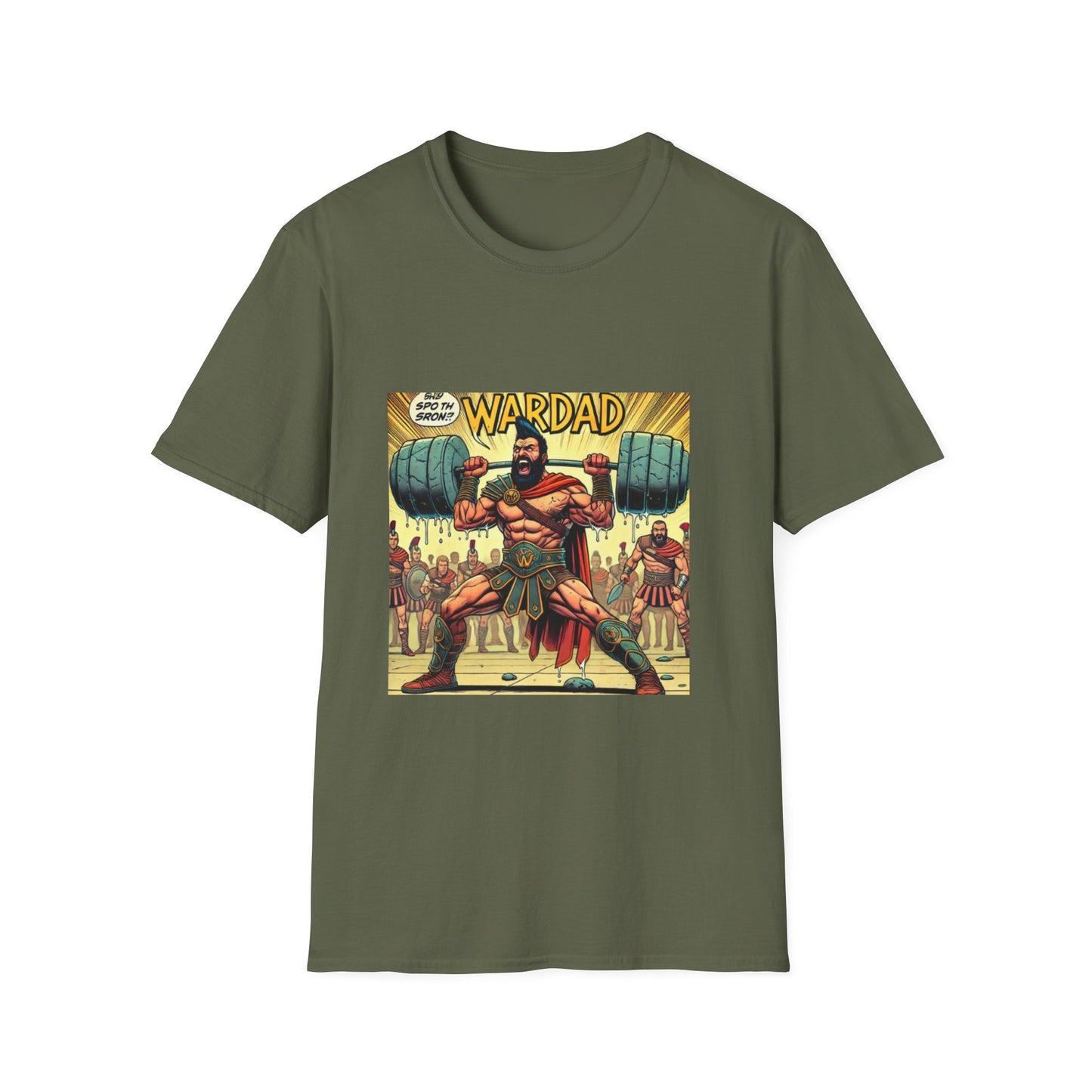 WARRIOR DAD Comic T-Shirt - Unisex Softstyle Tee for Super Dads