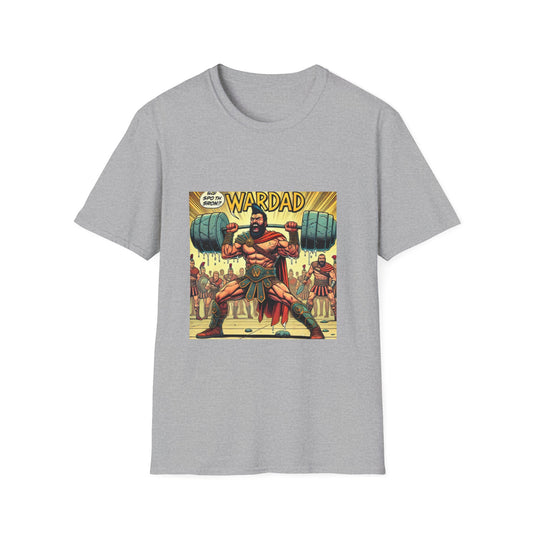 WARRIOR DAD Comic T-Shirt - Unisex Softstyle Tee for Super Dads